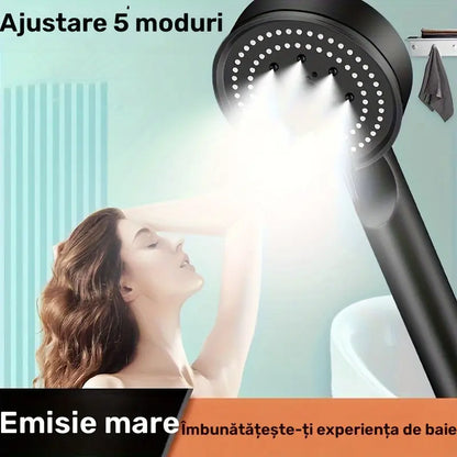 Zuhanyfej, 5 állítható üzemmód és magas nyomás