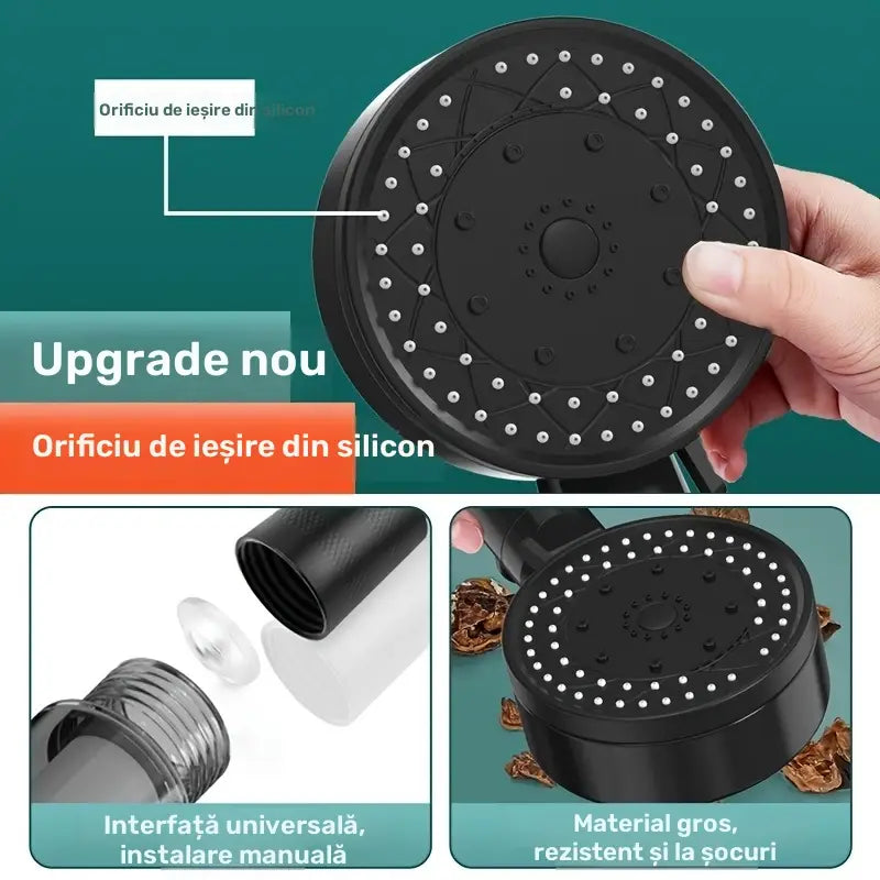 Zuhanyfej, 5 állítható üzemmód és magas nyomás