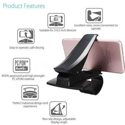 Suport auto telefon cu clip prindere pe bord