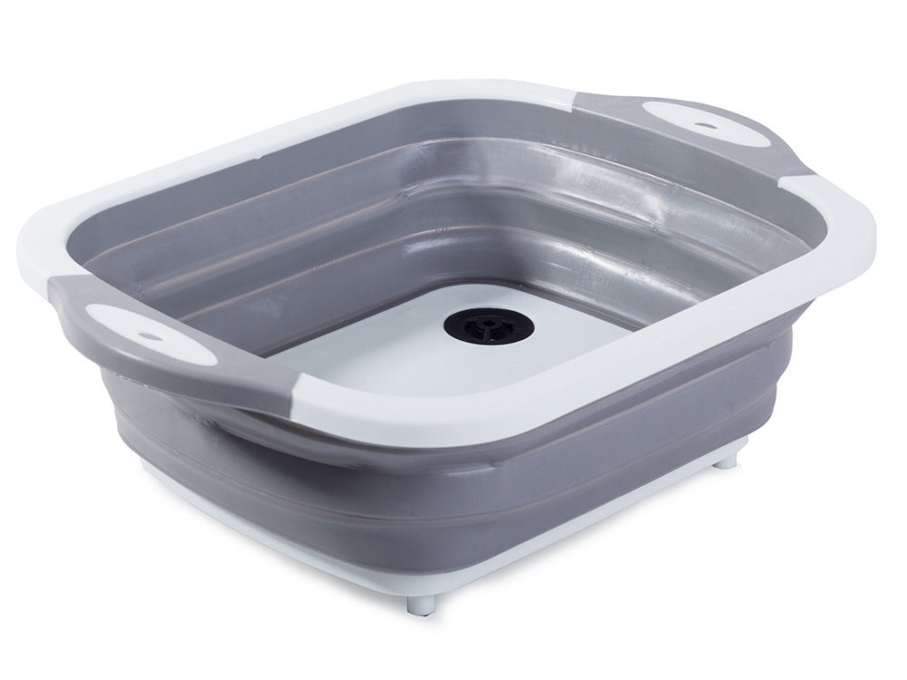 Coș pliabil din silicon 2 în 1, scurgător și tocător, 40 cm
