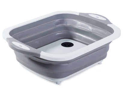 Coș pliabil din silicon 2 în 1, scurgător și tocător, 40 cm