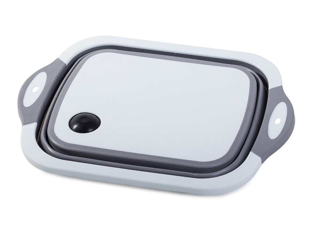 Coș pliabil din silicon 2 în 1, scurgător și tocător, 40 cm