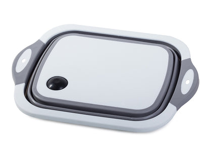 Coș pliabil din silicon 2 în 1, scurgător și tocător, 40 cm