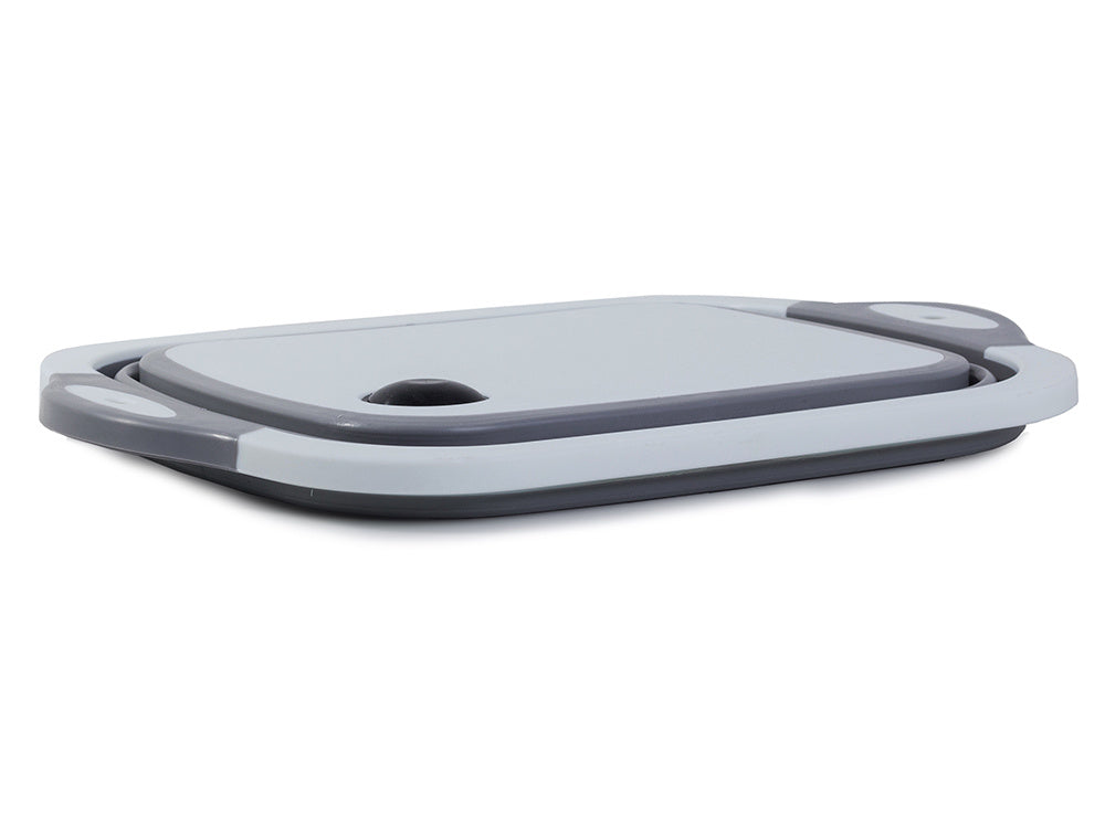 Coș pliabil din silicon 2 în 1, scurgător și tocător, 40 cm