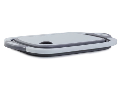 Coș pliabil din silicon 2 în 1, scurgător și tocător, 40 cm