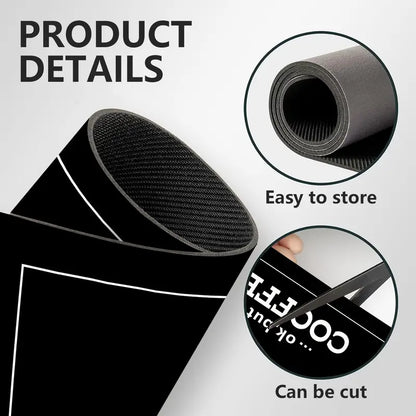 Covoraș de blat cu  design „Ok, but first coffee”, 50x30cm