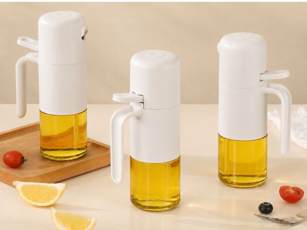Dozator cu pulverizator de 210 ml, din sticlă