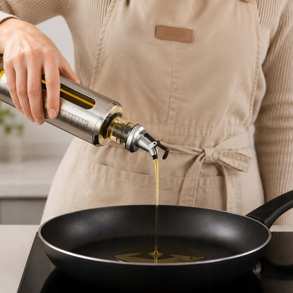 Dozator ulei de 500 ml, cu scală de măsurare și gură de turnare