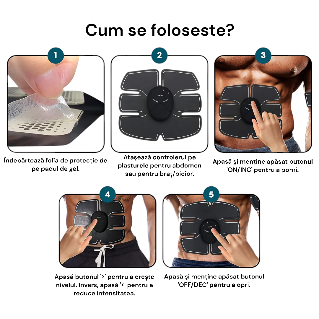 Aparat fitness cu electrostimulare musculară