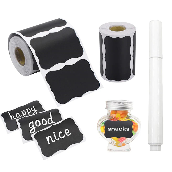 Etichete autoadezive pentru borcane cu marker inclus