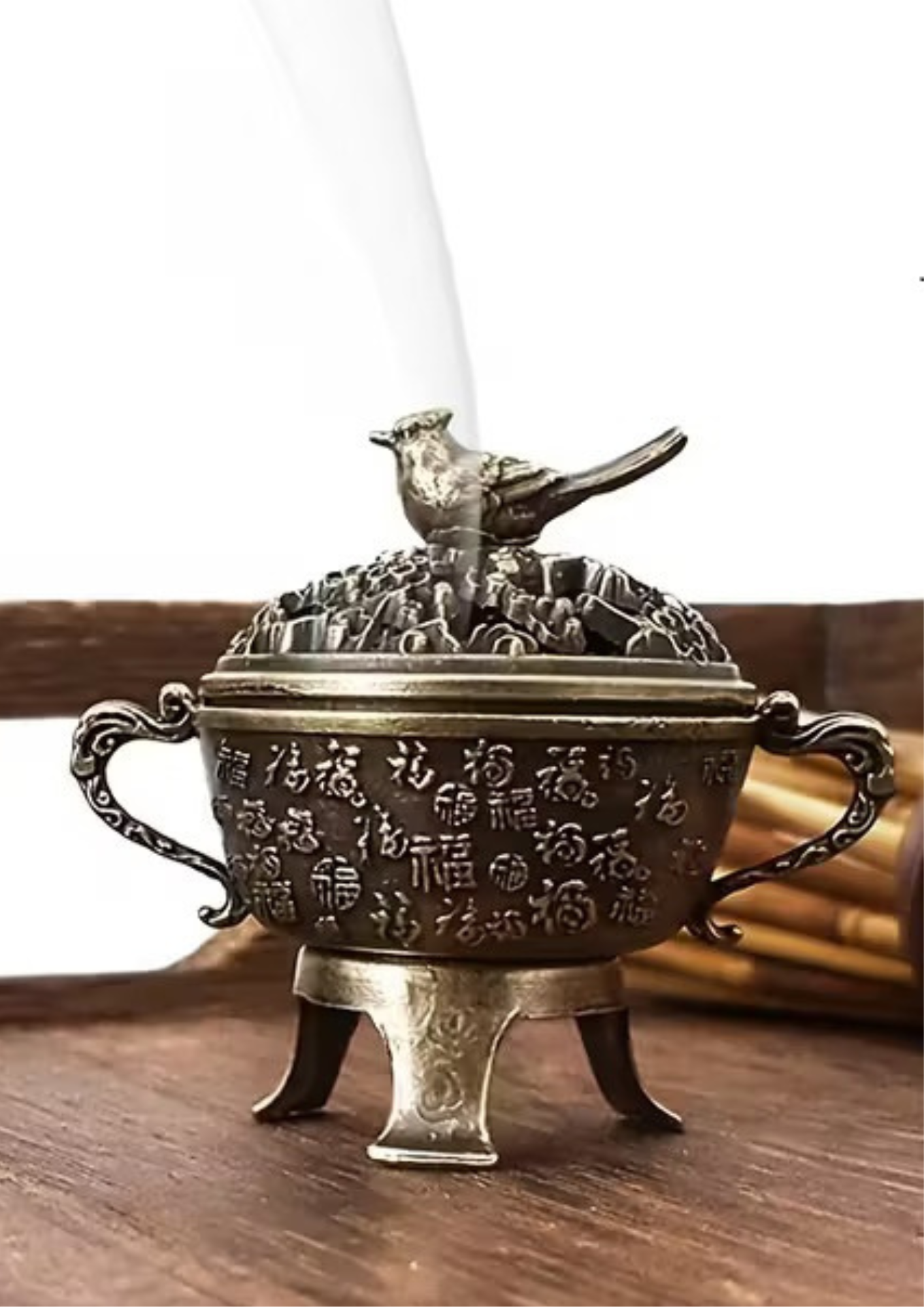 Suport tămâie din alamă cu model oriental