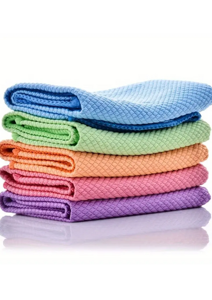 Set 5 prosoape din microfibră, model solzi de pește