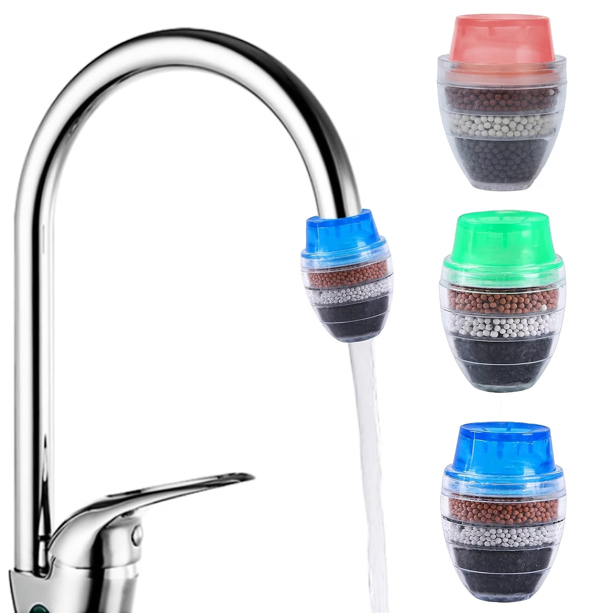 Filtru de robinet purificator de apă cu granule