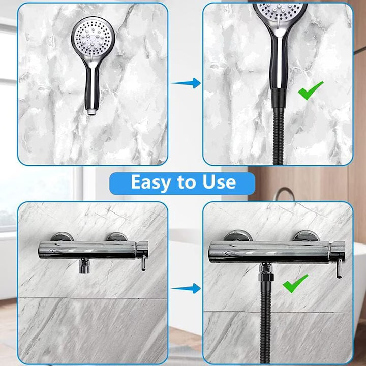 Furtun de duș negru, 135 cm, universal