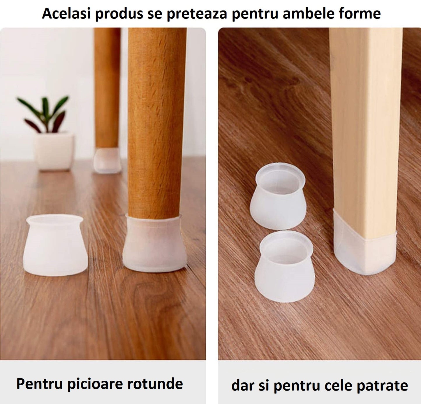 Set 8 huse antialunecare pentru picioare scaune