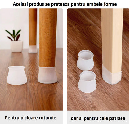 Set 8 huse antialunecare pentru picioare scaune