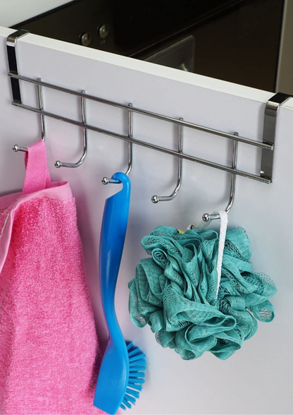 Organizator de ușă din oțel inoxidabil cu 5 cârlige