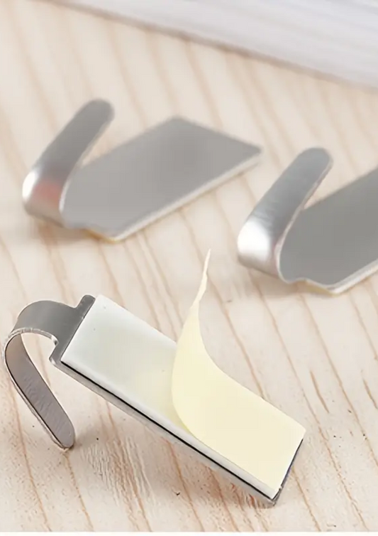 Set 6 cârlige adezive din inox pentru agățat articole