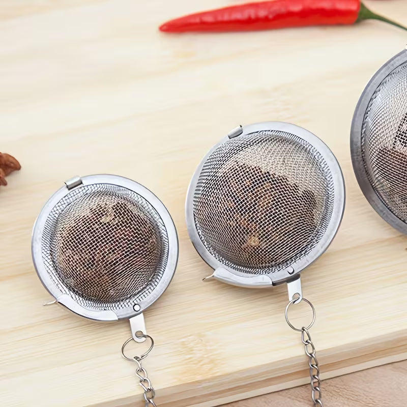 Infuzor de ceai cu bilă de oțel și lanț