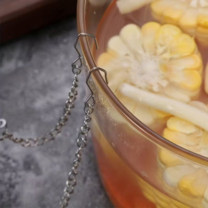 Infuzor de ceai cu bilă de oțel și lanț