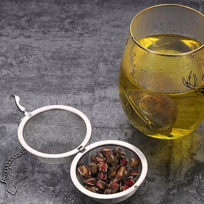 Infuzor de ceai cu bilă de oțel și lanț