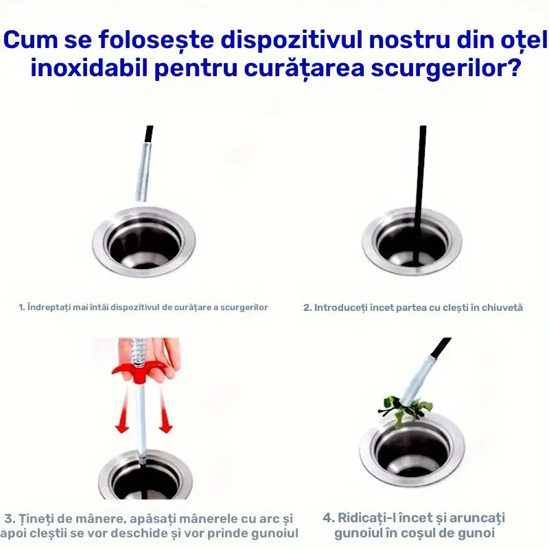 Instrument desfundat țevi de scurgere cu 4 brațe