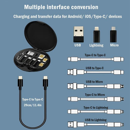 Kit portabil 5 în 1 de cabluri USB și adaptoare
