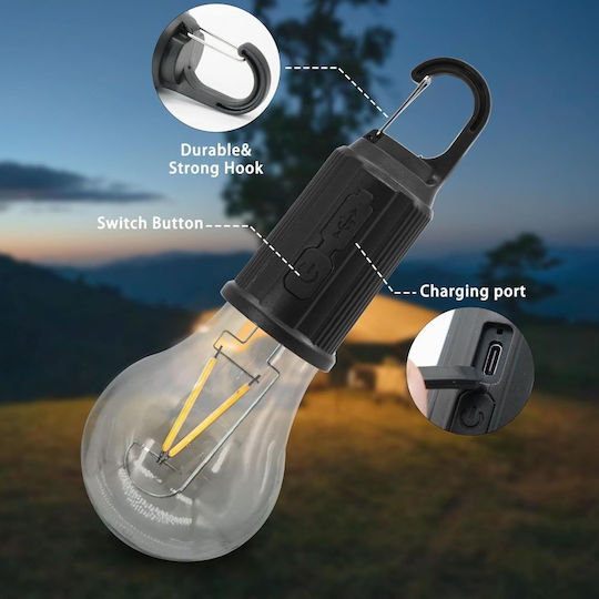 Bec LED reîncărcabil USB, 3 moduri iluminare