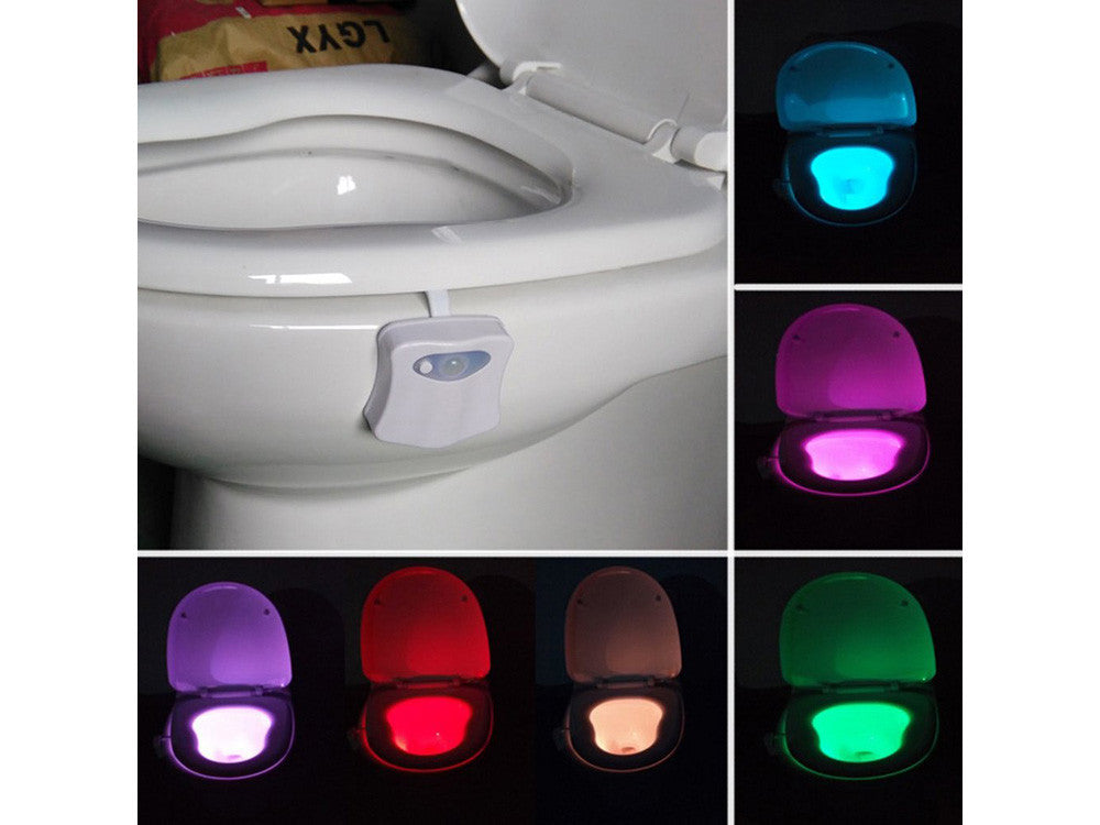 Lampa WC cu senzor de mișcare și LED colorat