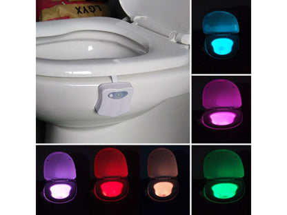 Lampa WC cu senzor de mișcare și LED colorat