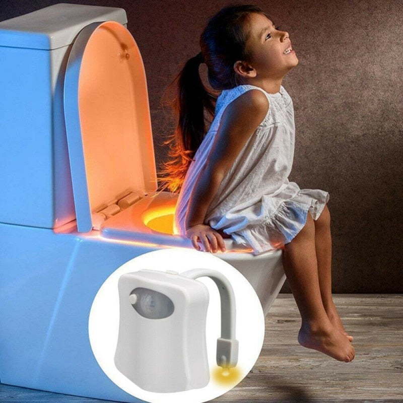 Lampa WC cu senzor de mișcare și LED colorat