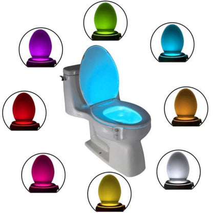 Lampa WC cu senzor de mișcare și LED colorat