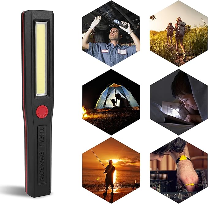 Lanternă atelier, COB, 1W, magnetică, alimentare cu baterii