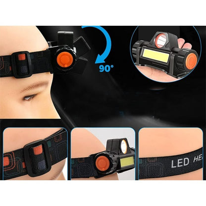 Lanternă frontală COB 4 în 1 cu magnet