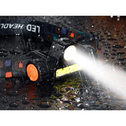 Lanternă frontală COB 4 în 1 cu magnet