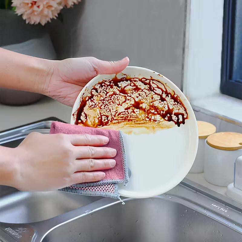 Set 5 lavete cu două fețe, microfibră și sârmă