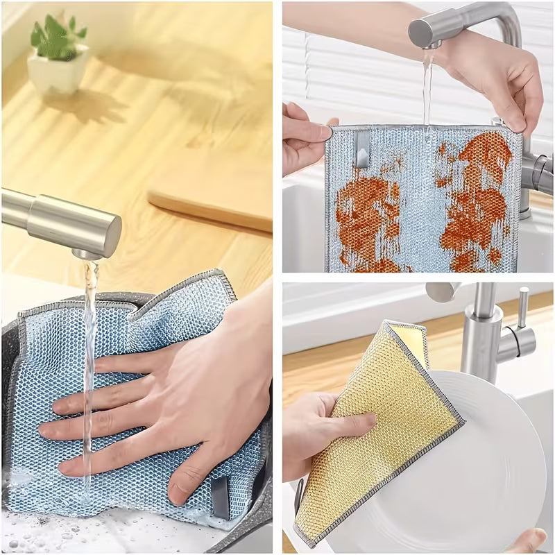 Set 5 lavete cu două fețe, microfibră și sârmă