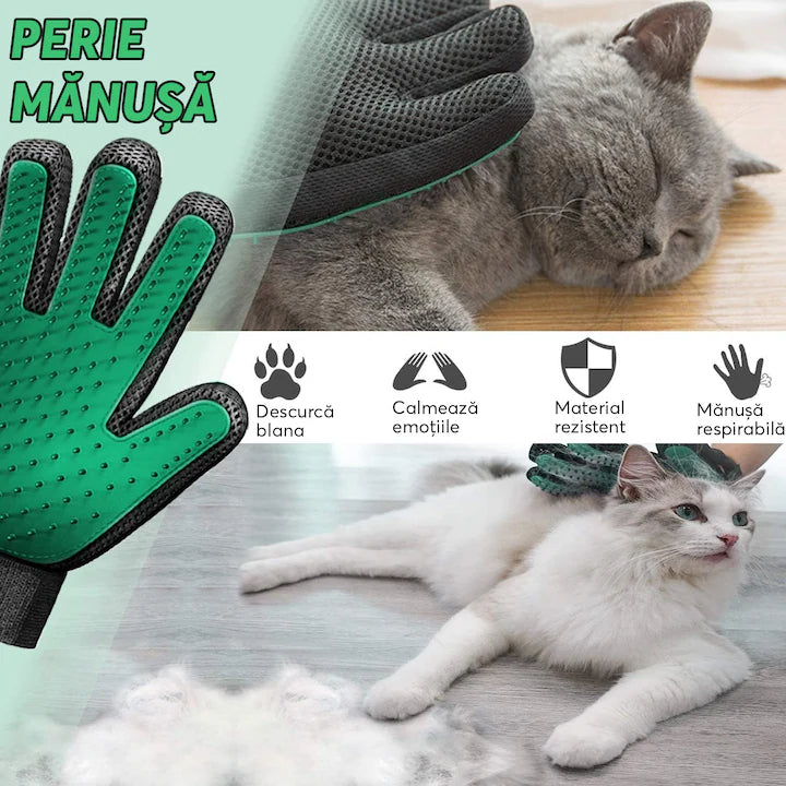 Mănușă pentru periat animale de companie
