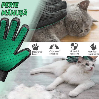 Mănușă pentru periat animale de companie