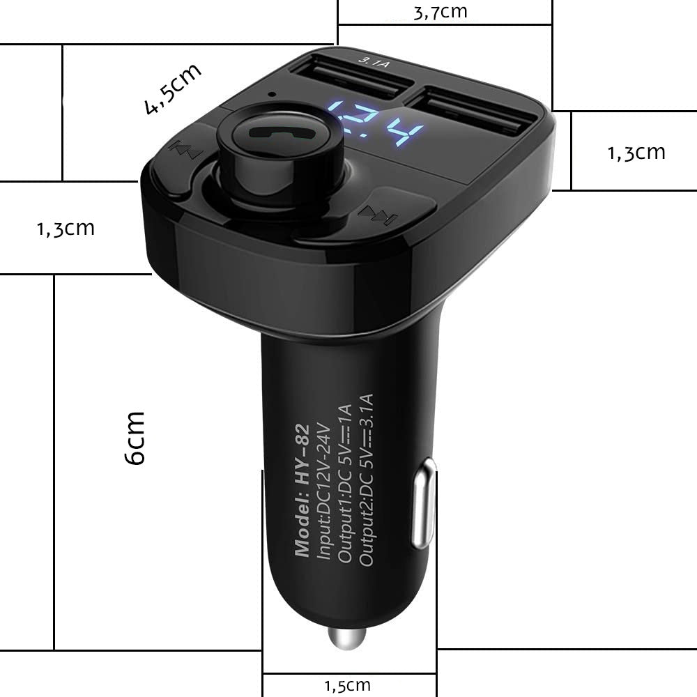 Modulator FM cu Bluetooth și 2 porturi USB