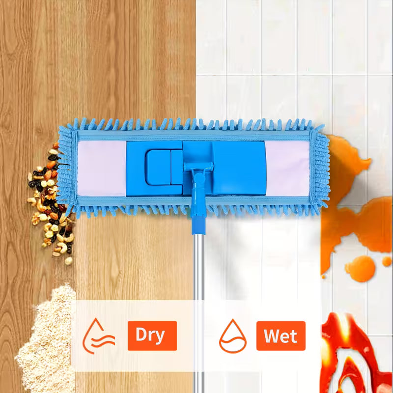 Mop plat din microfibră cu mâner telescopic