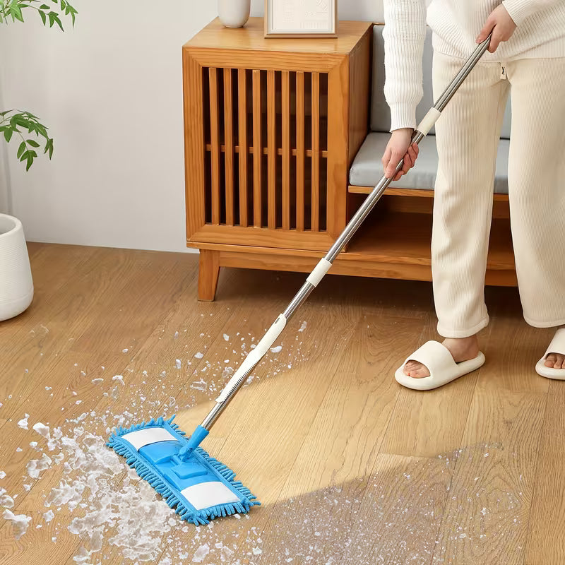 Mop plat din microfibră cu mâner telescopic