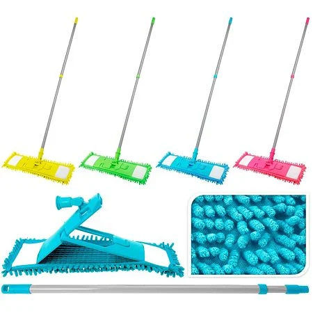 Mop plat din microfibră cu mâner telescopic
