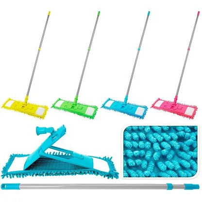 Mop plat din microfibră cu mâner telescopic
