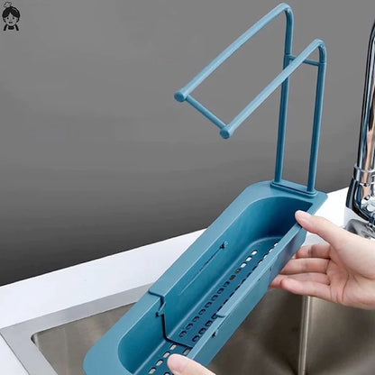 Organizator de bucătărie extensibil pentru chiuvetă