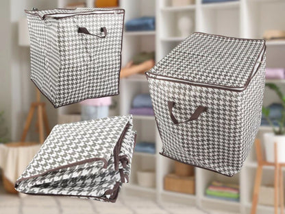 Cutie de depozitare pliabilă cu fereastra și fermoar