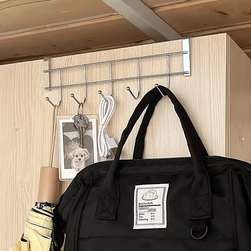 Organizator de ușă din oțel inoxidabil cu 5 cârlige