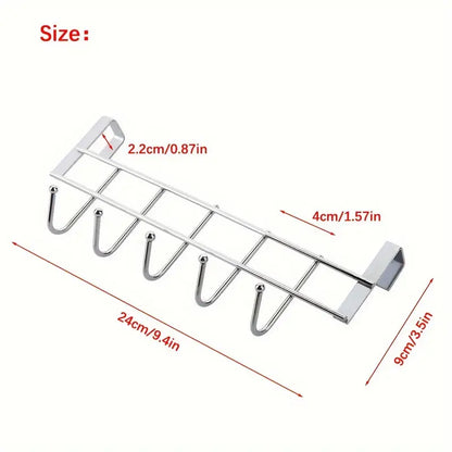 Organizator de ușă din oțel inoxidabil cu 5 cârlige