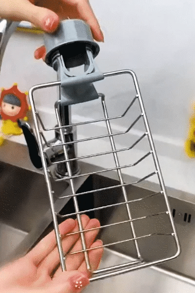 Suport chiuvetă pentru bureți din inox