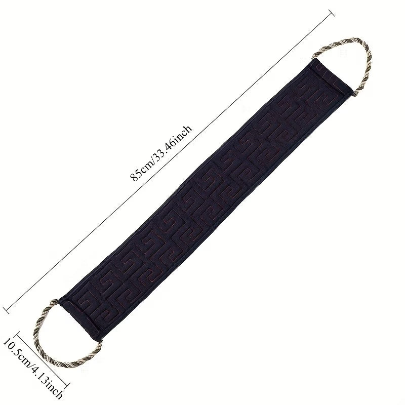 Burete de baie exfoliant cu mânere, 85 cm, textură dublă